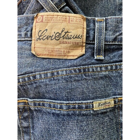 Vintage Levi Strauss Signature Straight Fit Jeans 36X34 Medium Blue Denim Cotton - Picture 8 of 11